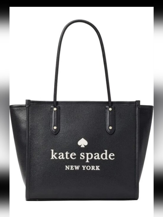 kate spade Handbags - Kate Spade New York Black Leather Tote Large Shoulder Bag Logo RETAILS FOR $399
